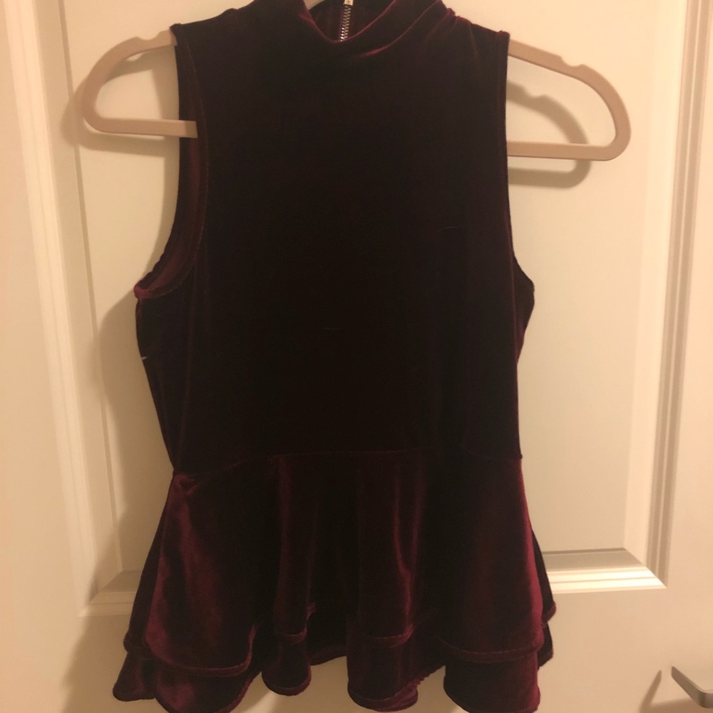Peplum velvet top